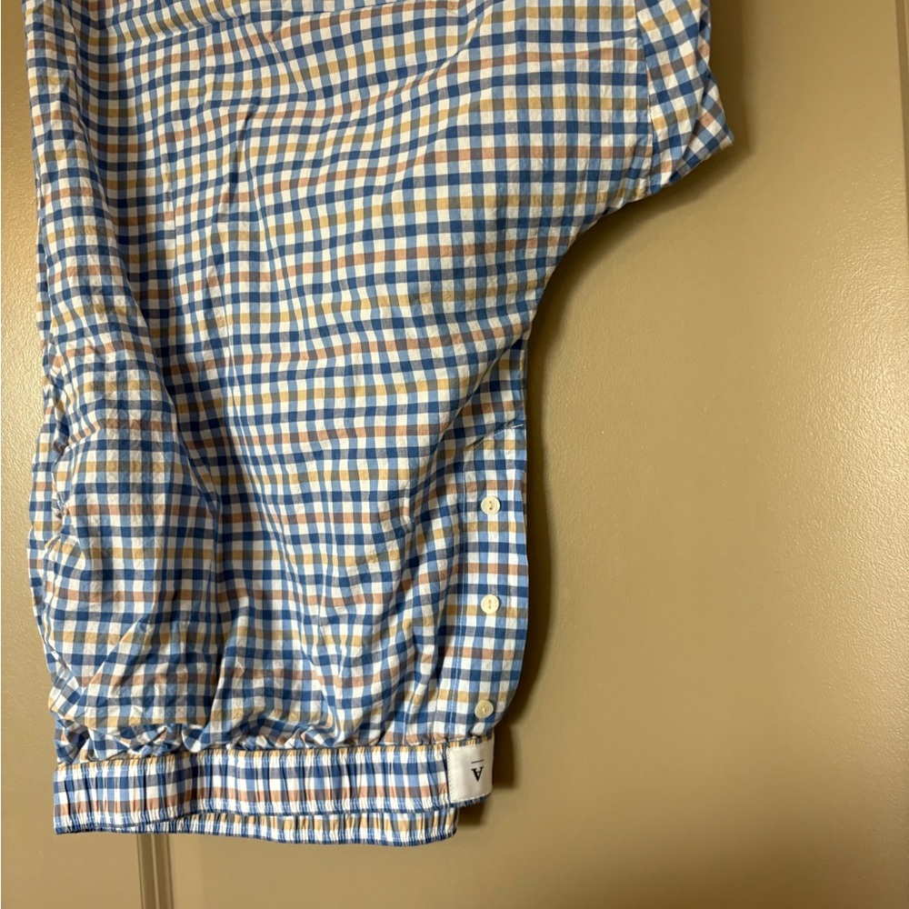 Anthropologie Blue and tan Checkered pants - Picture 2 of 3